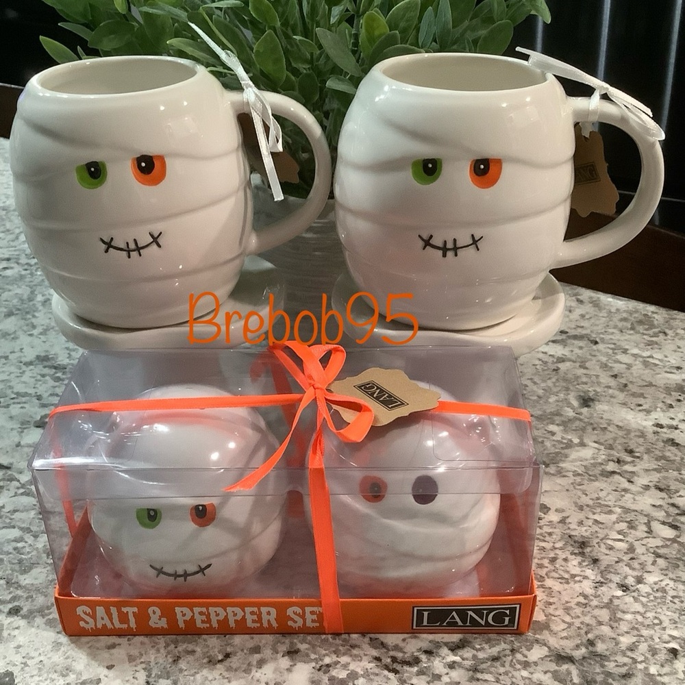 Mummy Mugs and matching Salt & Pepper Shakers 🎃